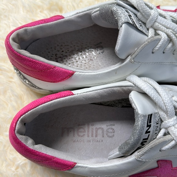MLN Leather Sneakers Pink Star Sneakers Size 9 - Picture 5 of 9
